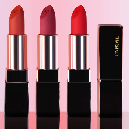 CHARMACY Matte Luxury Velvet Lipstick Waterproof Long-lasting High Quality Korean Lipsticks Lips for Women Makeup Cosmetic