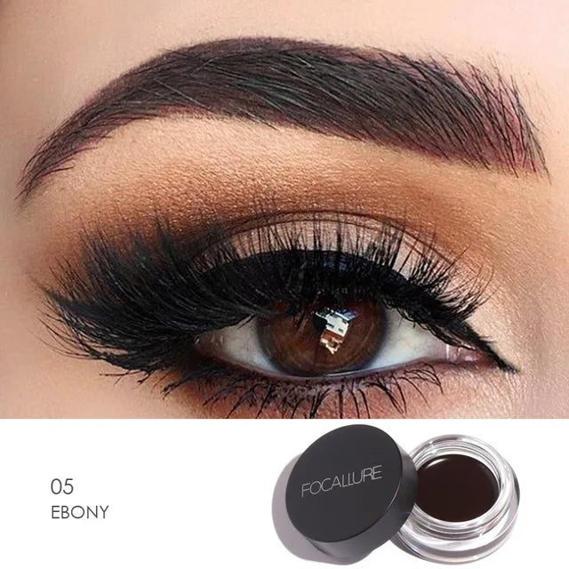 FOCALLURE 5 Color Waterproof Eyebrow Pomade Gel Eyebrow Tint Makeup Enhancer Cosmetic Eye Makeup Eye Brow Cream With Brush