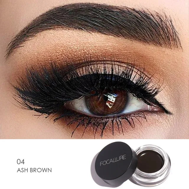 FOCALLURE 5 Color Waterproof Eyebrow Pomade Gel Eyebrow Tint Makeup Enhancer Cosmetic Eye Makeup Eye Brow Cream With Brush