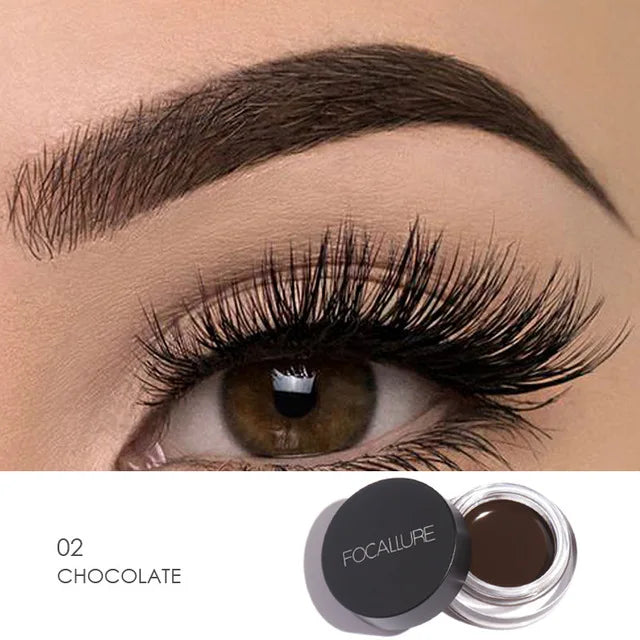 FOCALLURE 5 Color Waterproof Eyebrow Pomade Gel Eyebrow Tint Makeup Enhancer Cosmetic Eye Makeup Eye Brow Cream With Brush