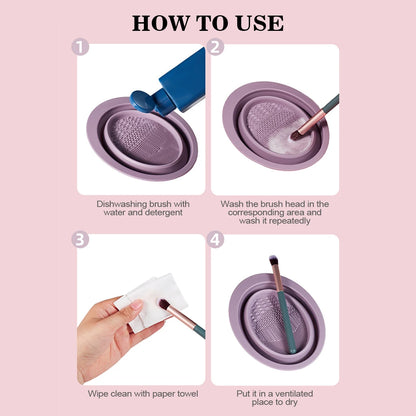 IMAGIC New Silicone Makeup Brush Cleaner Sponge Remover Color Eye Shadow Foundation Brush Cleaning Colorful Scrubber Box Tools