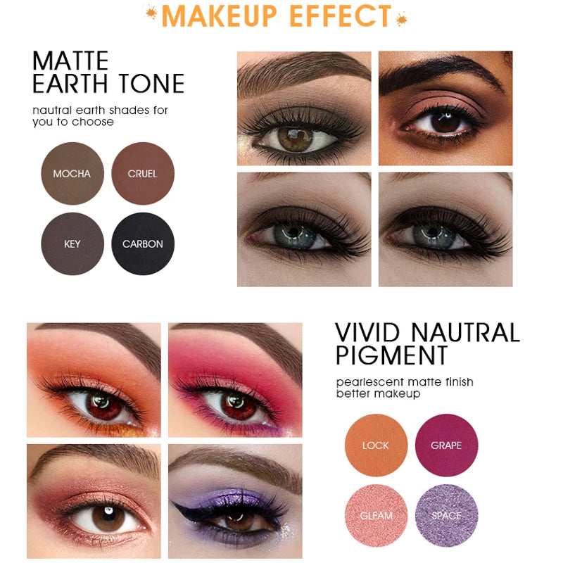 IMAGIC 35-Color Eyeshadow Matte Glitter Shiny Pigments Professional Long-lasting With Mirror Pearlescent Eye Makeup Cosmetics