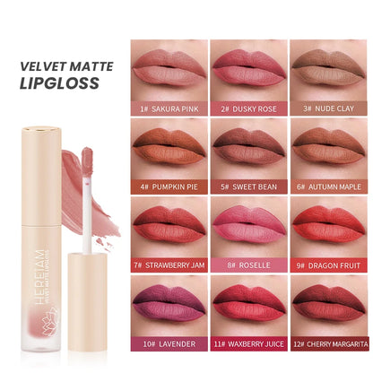 IMAGIC New 12-Colors Velvet Matte Lip Gloss&Glaze Waterproof Long-Lasting Liquid Lipsticks Tint Silky Texture Pigment Cosmetics