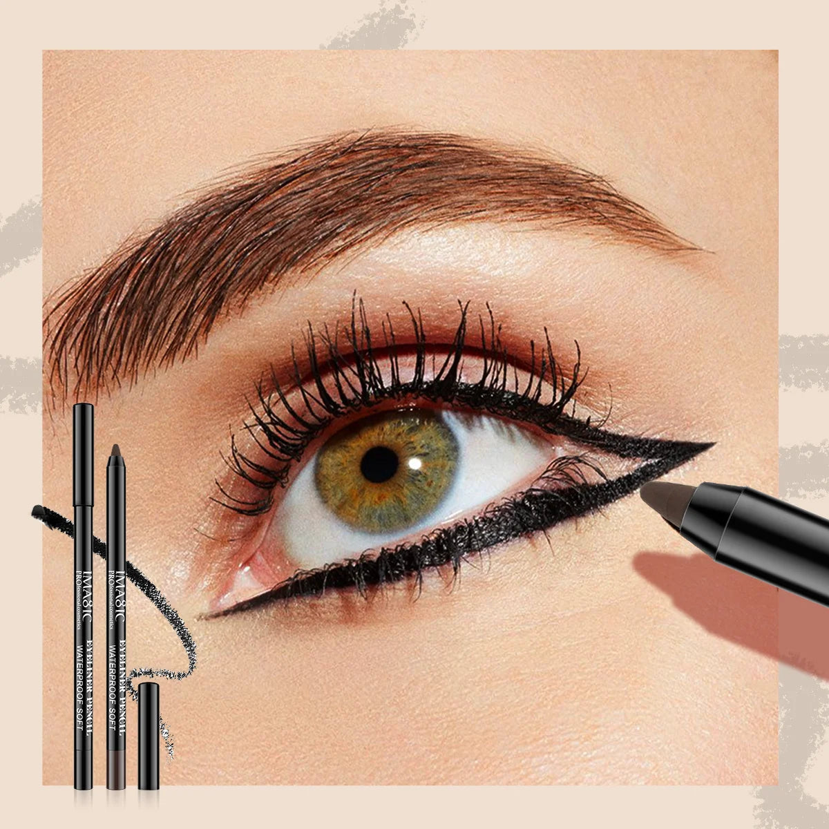 IMAGIC 2 Color EyeLiner Gel Waterproof Long-lasting High Pigment White Black Easy To Wear Quick Dry Makeup Eyes Cosmetics Tools