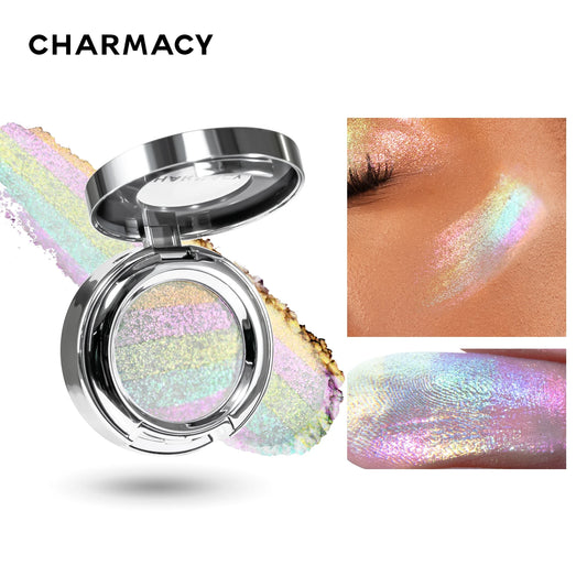 CHARMACY Rainbow Duochrome Highligter New 5 Colors Shimmer Multichrome Long-lasting Eye Shadow Cosmetic Makeup for Women