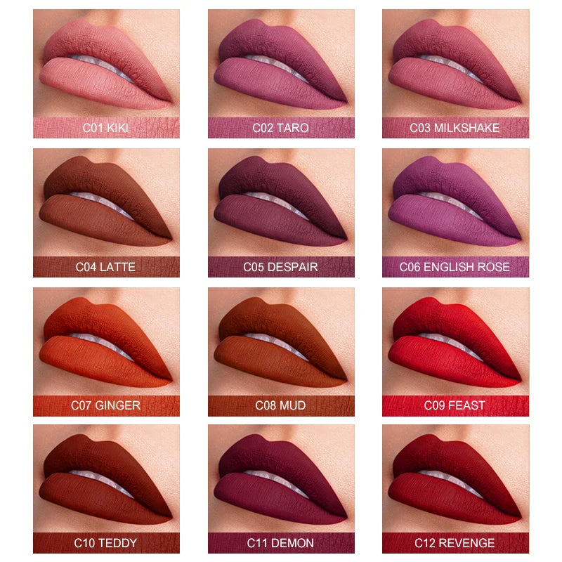 IMAGIC Matte Lip Gloss Waterproof  Liquid Lipgloss Matte Long Lasting Sexy Cosmetic Beauty Keep 24 Hours Makeup lips