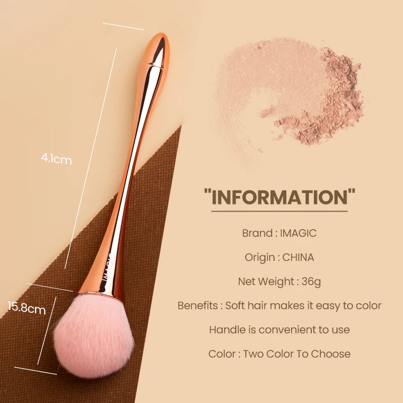 IMAGIC Makeup Single Blush Brush Rose Gold Highlighter Loose Powder Large Soft Fluffy Professional Synthetic Makeup Beauty Tool