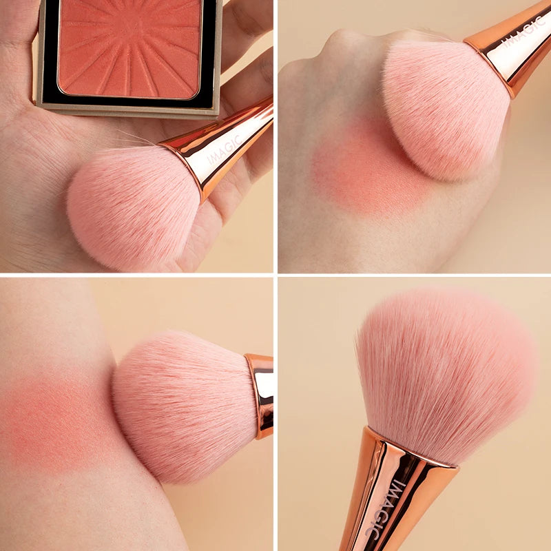 IMAGIC Makeup Single Blush Brush Rose Gold Highlighter Loose Powder Large Soft Fluffy Professional Synthetic Makeup Beauty Tool