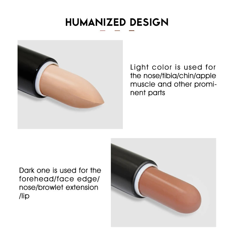 IMAGIC Makeup Creamy Double-ended 2in1 Contour Stick Contouring Highlighter Bronzer Create 3D Face  Concealer Full Cover Blemish