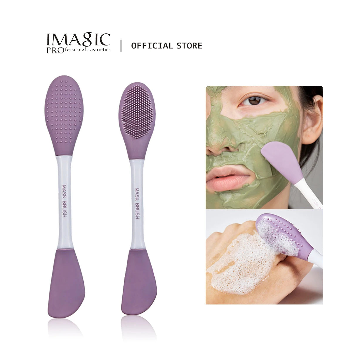 IMAGIC Silicone Facial Cleansing & Mask Brush 2 In1 Facial Skin Care Scrub Exfoliator Scrub Pore Blackhead Deep Cleaning Tools