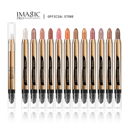 IMAGIC 12-Color Eyeshadow Pencil Glitter Matte Highlighter Silkworm Blush Brighten Eye Makeup Natural Pigment Long Wear Cosmetic