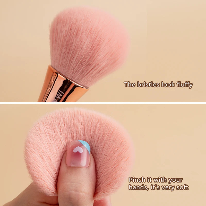 IMAGIC Makeup Single Blush Brush Rose Gold Highlighter Loose Powder Large Soft Fluffy Professional Synthetic Makeup Beauty Tool