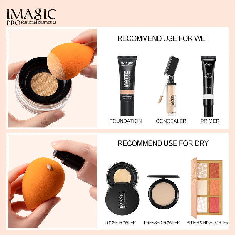 IMAGIC Makeup Sponge Professional Cosmetic Puff For Foundation Concealer Cream Beauty Make Up Soft Water Eyeshadows