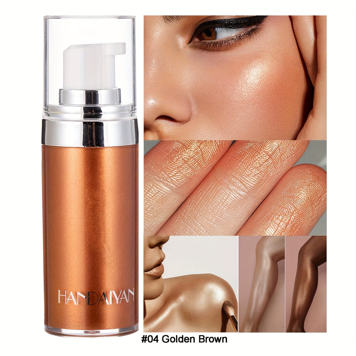 VAIRS® 04 HANDAIYAN 4 Shades Body Face Highlighter Cream Waterproof Shimmer Makeup Brighten Cosmetics Full Body Brightening And Highlighter Liquid Lotion