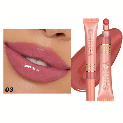 VAIRS® Beauty 03 YOUNG VISION Hydrating Liquid Lipstick & Gloss Tint, Oil Infused, Cushion & Puff Applicators, Versatile Nude to Red Shades, Labial Liquido & Brillo Labial