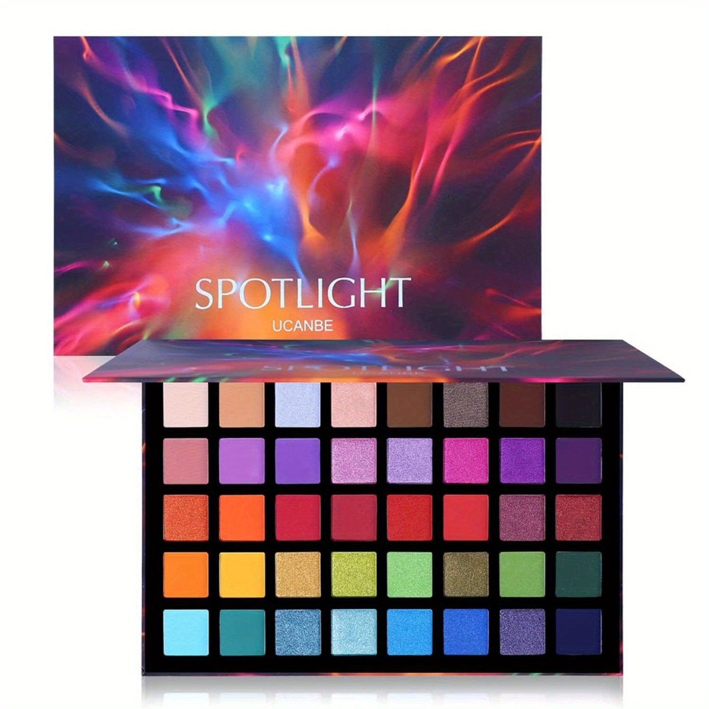 VAIRS® Beauty 40 color palette UCANBE Spotlight Eyeshadow Palette + 15 PCS Eye Brushes Makeup Set, Professional 40 Color Matte Shimmer Glitter Eye Shadow Pallet Highly Pigmented Waterproof Long Lasting Make up Pallete