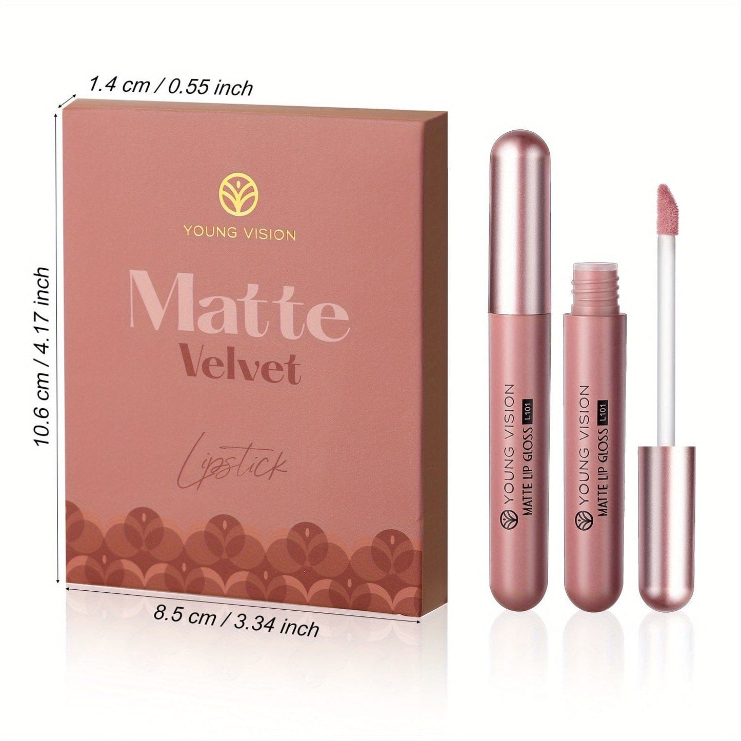 VAIRS® Beauty 6pcs-set YOUNG VISION 6-Pc Matte Nude Liquid Lipstick Set - Long-Lasting & Pigmented Shades, Lip Gloss Bundle Gift Collection for Girls/Women