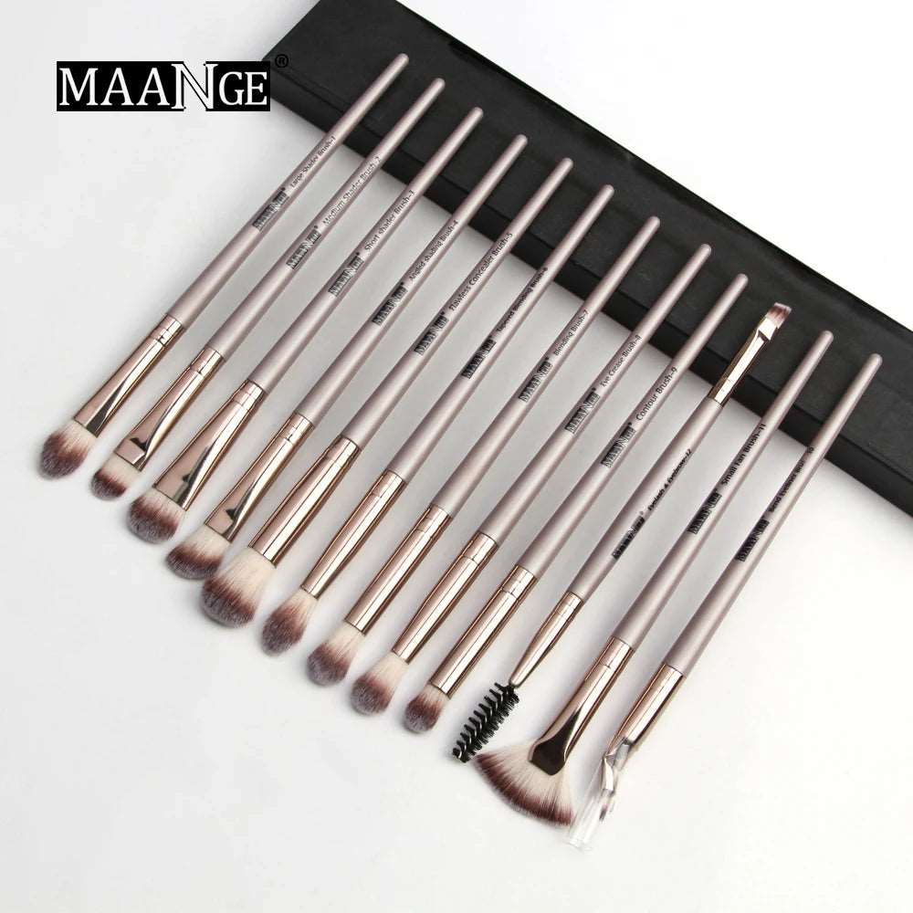 VAIRS beauty & care 12pcs Brown MAANGE 5/12Pcs Makeup Brushes Set Cosmetic Powder Eye Shadow Foundation Blush Blending Beauty Tool Make Up Brush Maquiagem