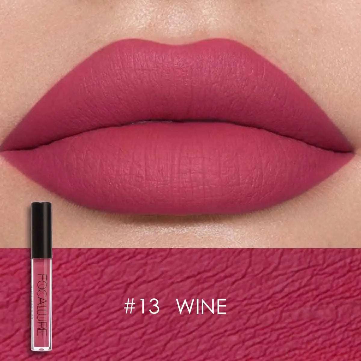 VAIRS beauty & care 13 FOCALLURE Matte Velvet Lip Gloss Long Lasting Waterproof Nude Non-Stick Cup Liquid Lipstick Women Lips Makeup Cosmetics