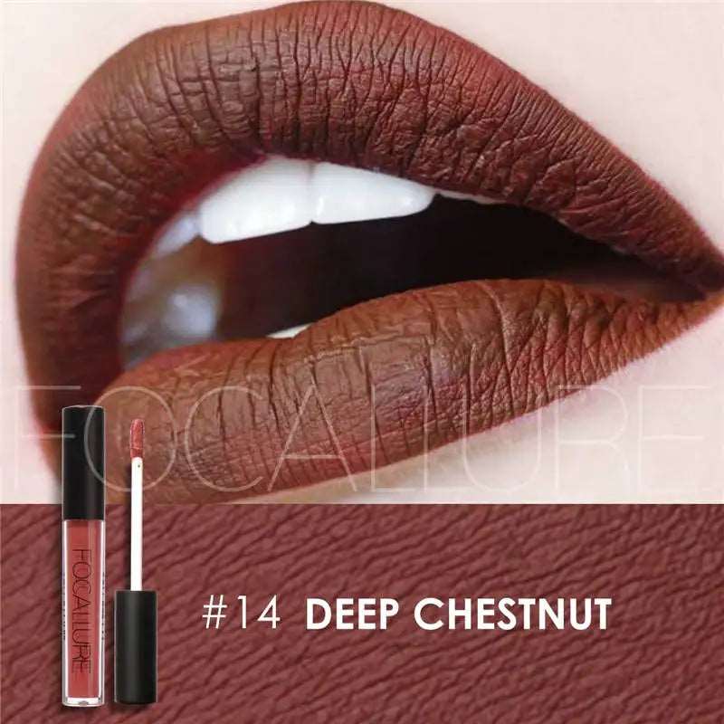 VAIRS beauty & care 14 FOCALLURE Matte Velvet Lip Gloss Long Lasting Waterproof Nude Non-Stick Cup Liquid Lipstick Women Lips Makeup Cosmetics