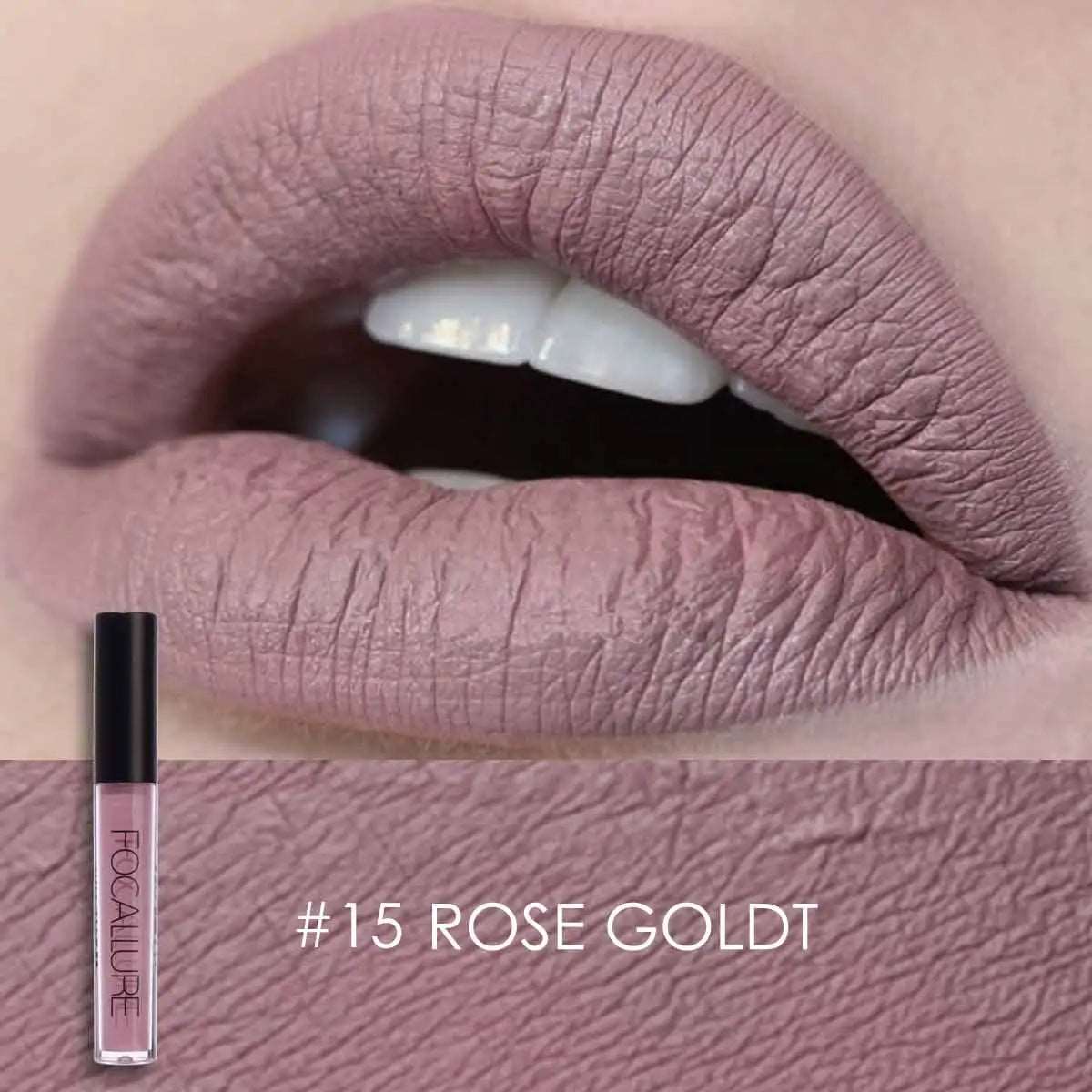 VAIRS beauty & care 15 FOCALLURE Matte Velvet Lip Gloss Long Lasting Waterproof Nude Non-Stick Cup Liquid Lipstick Women Lips Makeup Cosmetics