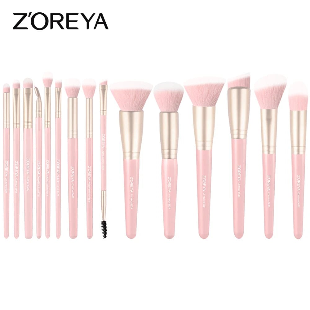 VAIRS beauty & care 15PCS 1 ZOREYA Professional Luxury Makeup Brushes Set, 15Pcs Eyeshadow Foundation Contour Lip  Premium Synthetic Kabuki Brush