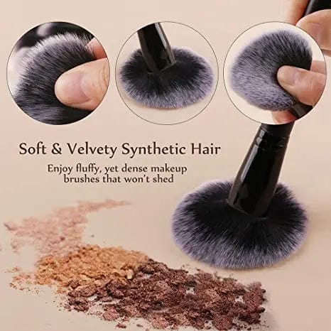 VAIRS beauty & care 15pcs ZOREYA 15 Pcs Luxury Balck Makeup Brushes Set Tools Professional Brushes Foundation Powder Eyeliner Eyeshadow Make up Brushes