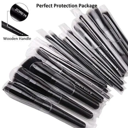 VAIRS beauty & care 15pcs ZOREYA 15 Pcs Luxury Balck Makeup Brushes Set Tools Professional Brushes Foundation Powder Eyeliner Eyeshadow Make up Brushes