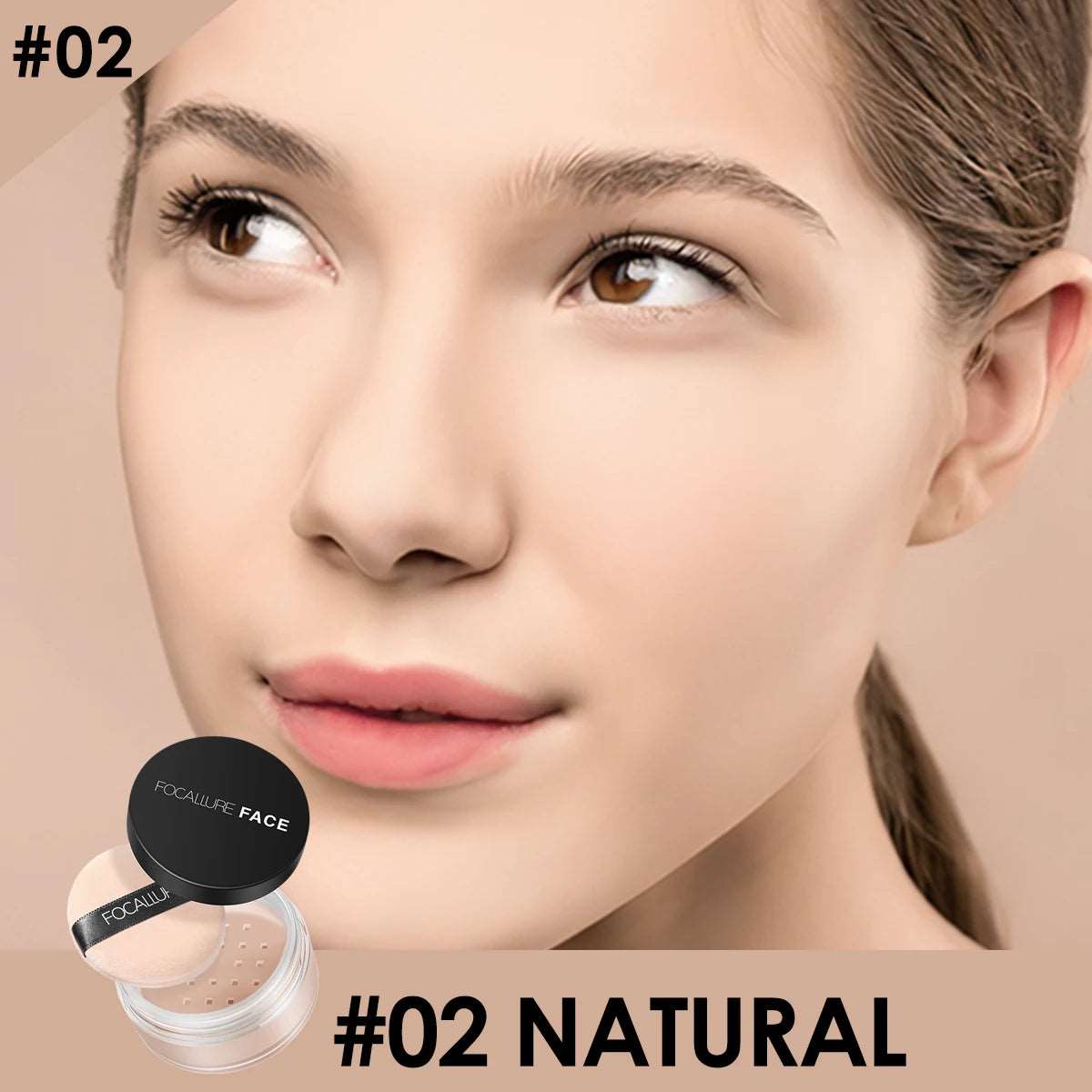 VAIRS beauty & care 2 FOCALLURE 9 Colors Oil-control Loose Powder Waterproof Long-lasting Full Coverage Face Compact Setting Powder Makeup Cosmetics