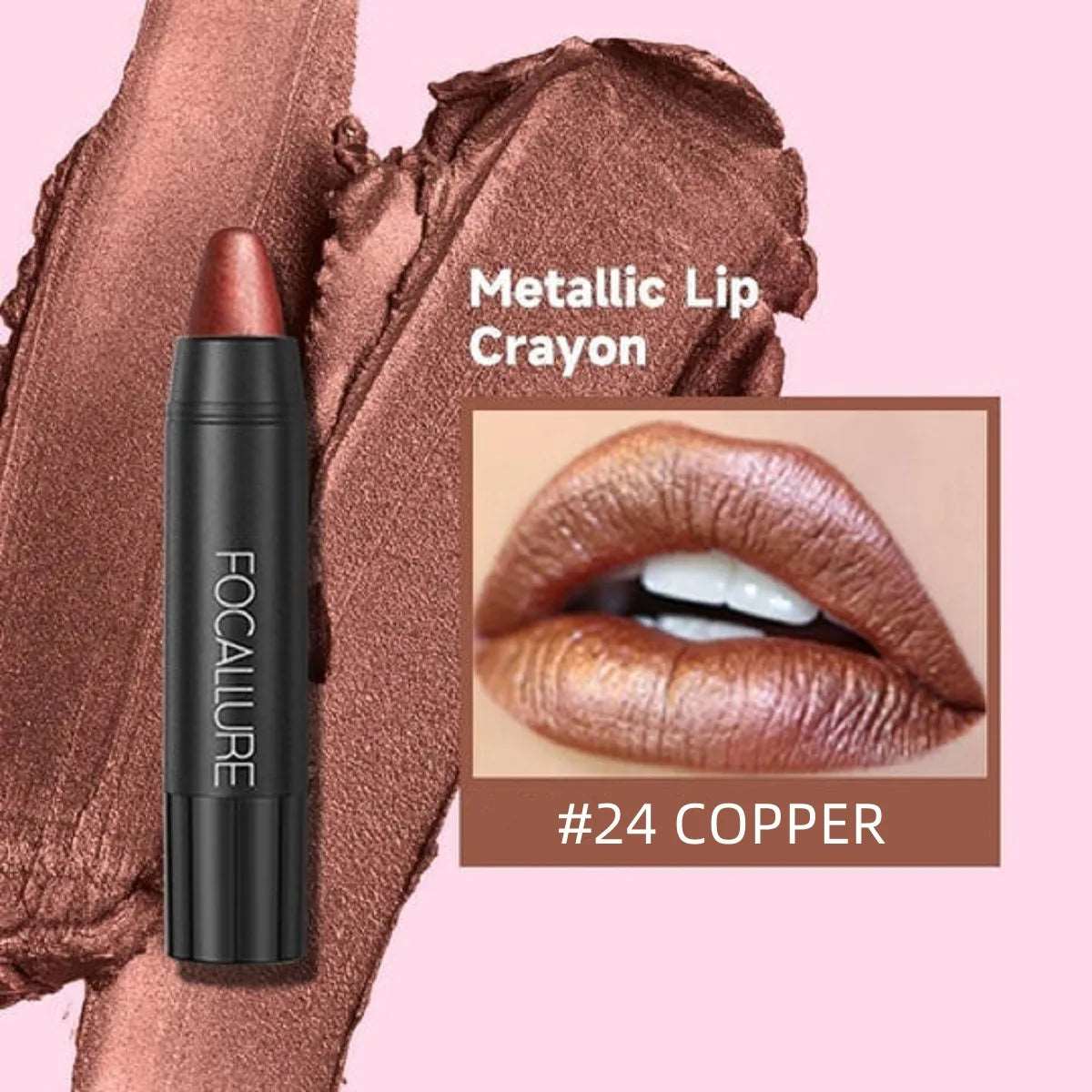 VAIRS beauty & care 24 COPPER FOCALLURE 31 Colors Matte Lipstick Long Lasting Waterproof Sexy Lipbalm Non-Stick Lip Tint Lip Pencil Makeup Cosmetics for Women