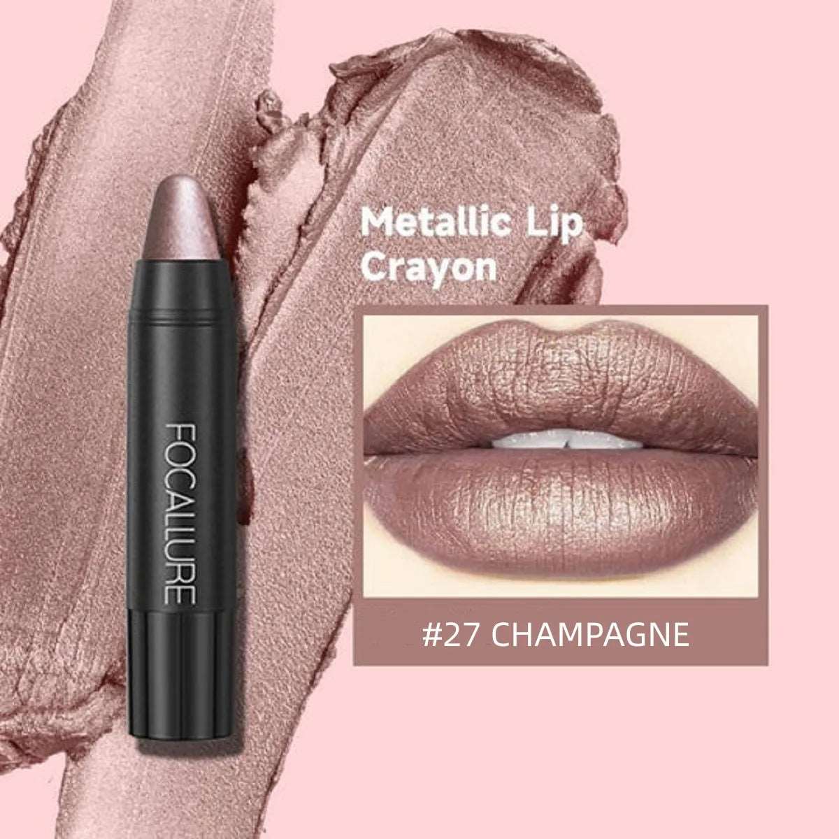 VAIRS beauty & care 27 CHAMPAGNE FOCALLURE 31 Colors Matte Lipstick Long Lasting Waterproof Sexy Lipbalm Non-Stick Lip Tint Lip Pencil Makeup Cosmetics for Women