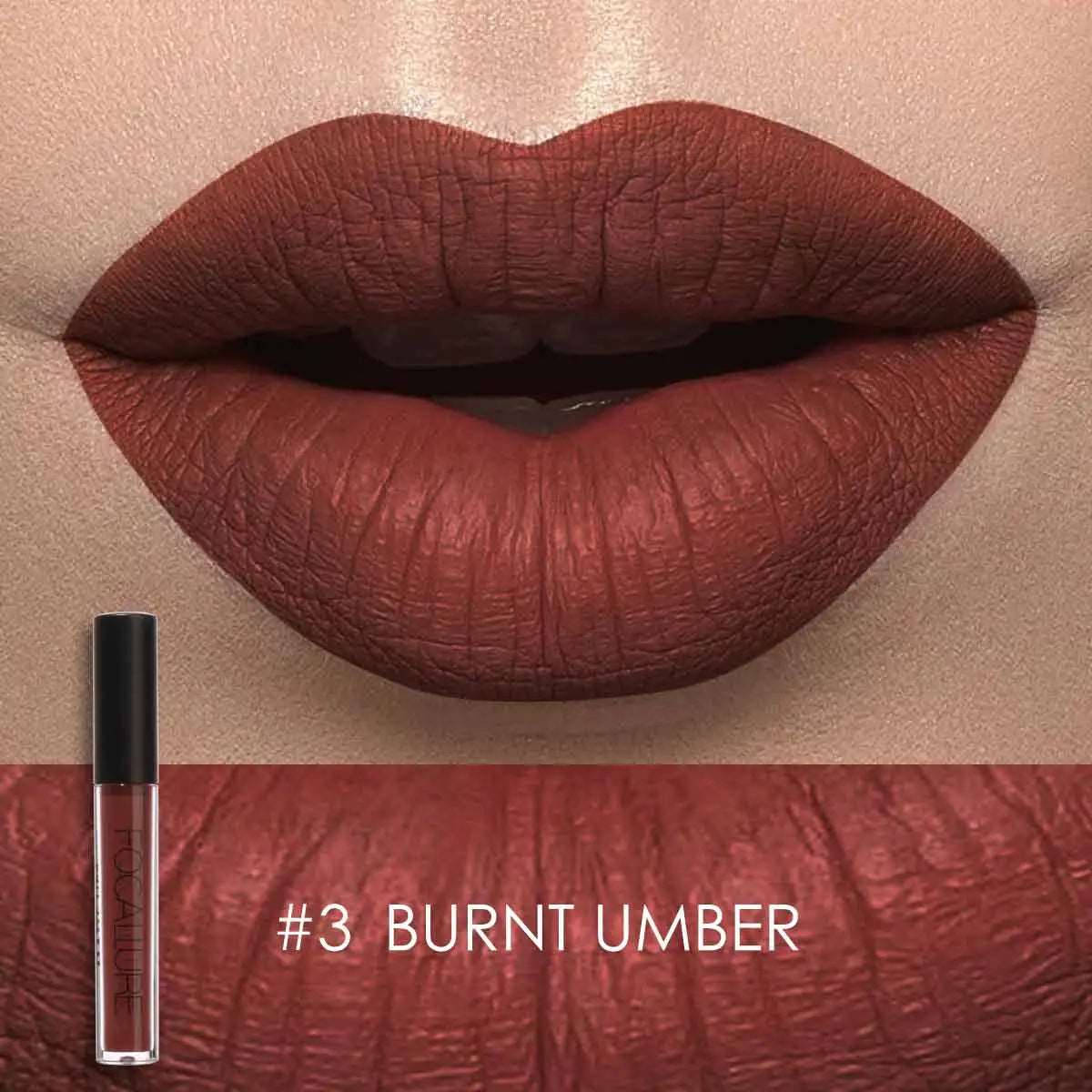 VAIRS beauty & care 3 FOCALLURE Matte Velvet Lip Gloss Long Lasting Waterproof Nude Non-Stick Cup Liquid Lipstick Women Lips Makeup Cosmetics