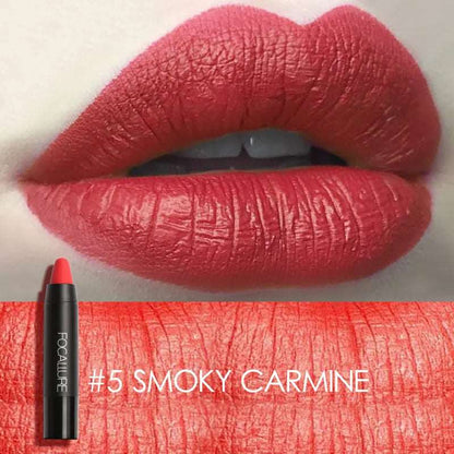 VAIRS beauty & care 5 SMOKY CARMINE FOCALLURE 31 Colors Matte Lipstick Long Lasting Waterproof Sexy Lipbalm Non-Stick Lip Tint Lip Pencil Makeup Cosmetics for Women