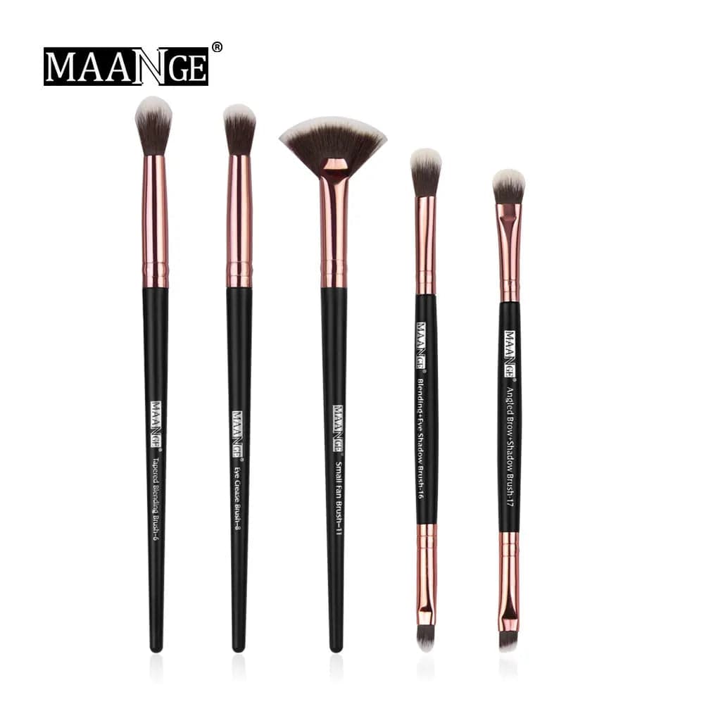 VAIRS beauty & care 5pcs black MAANGE 5/12Pcs Makeup Brushes Set Cosmetic Powder Eye Shadow Foundation Blush Blending Beauty Tool Make Up Brush Maquiagem