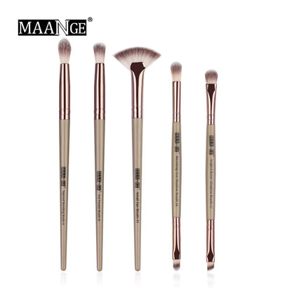 VAIRS beauty & care 5pcs brown MAANGE 5/12Pcs Makeup Brushes Set Cosmetic Powder Eye Shadow Foundation Blush Blending Beauty Tool Make Up Brush Maquiagem