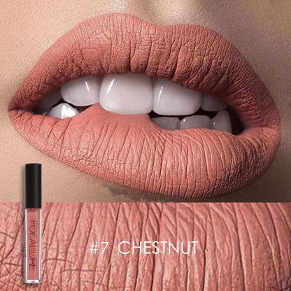 VAIRS beauty & care 7 FOCALLURE Matte Velvet Lip Gloss Long Lasting Waterproof Nude Non-Stick Cup Liquid Lipstick Women Lips Makeup Cosmetics