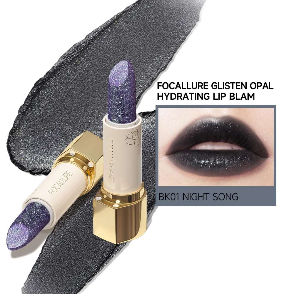 VAIRS beauty & care BK01 Night Song FOCALLURE Diamond Shiny Lipstick Moisturizing Long Lasting 13 Colors Lip Gloss Glitter Shimmer Lip Blam Lips Makeup Cosmetics