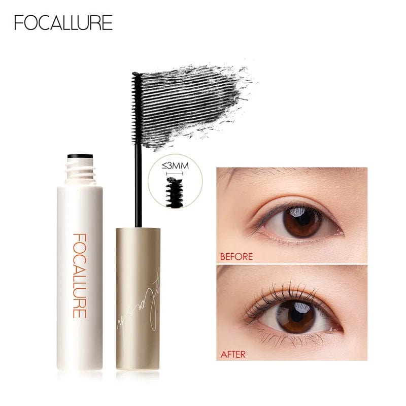 VAIRS beauty & care Black FOCALLURE 3D Silk Fiber Eyelash Mascara Waterproof Long-wearing Curling Lengthening Eye Lash Extension Tool Makeup Cosmetics