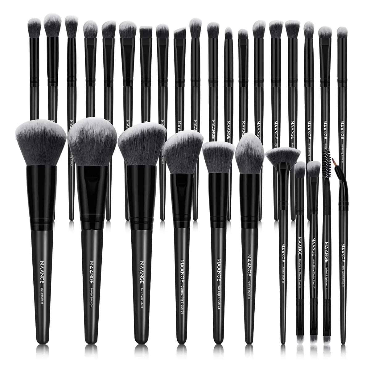 VAIRS beauty & care Black MAANGE 30Piece Makeup Brushes Set Professional Concealer Foundation Blush Eyeshadow Brush Synthetic Kabuki Fluffy Bristles Brush