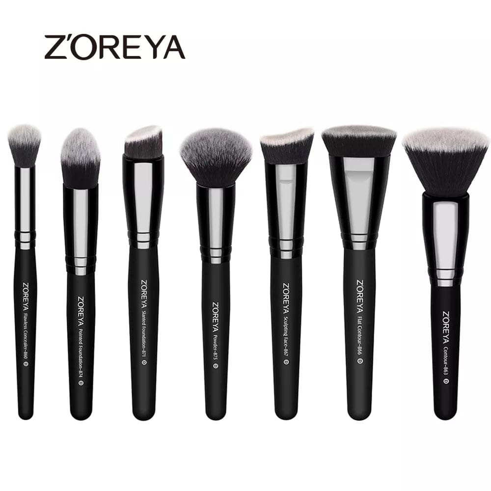 VAIRS beauty & care black ZOREYA Black Makeup Brushes Set Eye Face Cosmetic Foundation Powder Blush Eyeshadow Kabuki Blending Make up Brush Beauty Tool