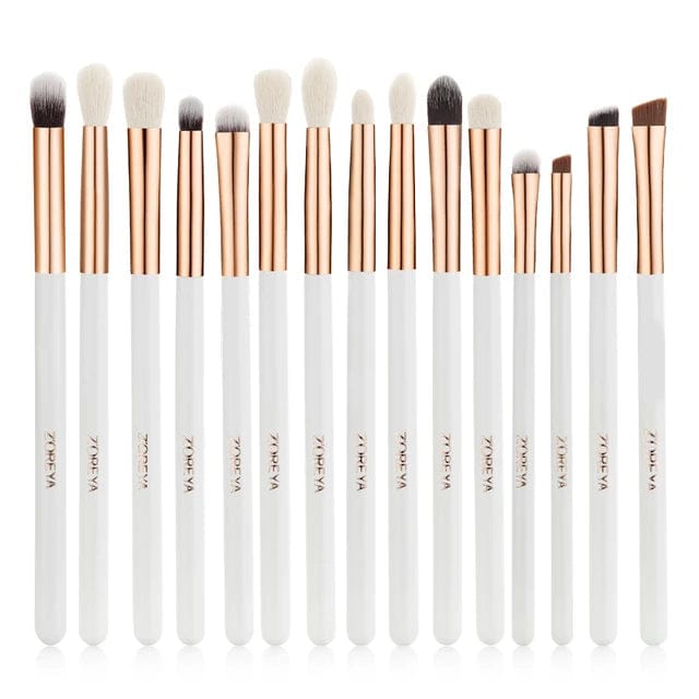 VAIRS beauty & care Blue ZOREYA 10 Rose Gold Makeup Brushes Set Professional Eyeshadow Foundation Blending Eyebrow Fan Blush pinceaux de maquillage