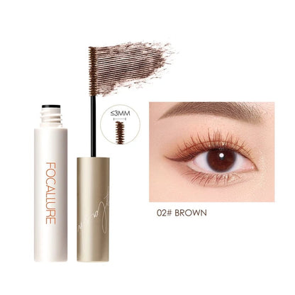 VAIRS beauty & care Brown FOCALLURE 3D Silk Fiber Eyelash Mascara Waterproof Long-wearing Curling Lengthening Eye Lash Extension Tool Makeup Cosmetics