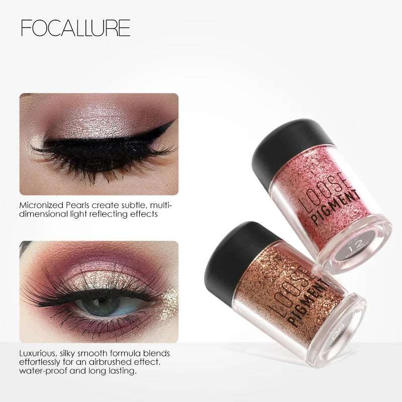 VAIRS beauty & care FOCALLURE 18 Colors Glitter Liquid EyeShadow Shimmer Shine Diamond Brighten Pigment Eye Shadow Powder Makeup Cosmetics for Women