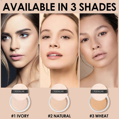 VAIRS beauty & care FOCALLURE 9 Colors Oil-control Loose Powder Waterproof Long-lasting Full Coverage Face Compact Setting Powder Makeup Cosmetics