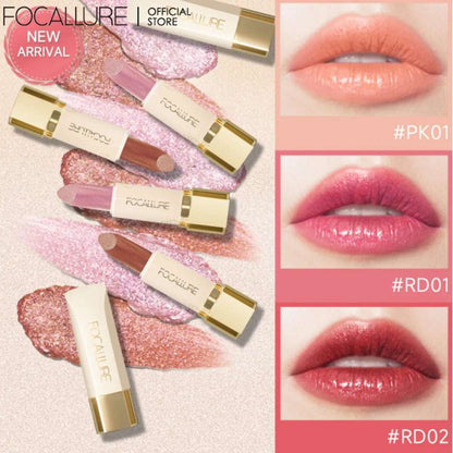 VAIRS beauty & care FOCALLURE Diamond Shiny Lipstick Moisturizing Long Lasting 13 Colors Lip Gloss Glitter Shimmer Lip Blam Lips Makeup Cosmetics