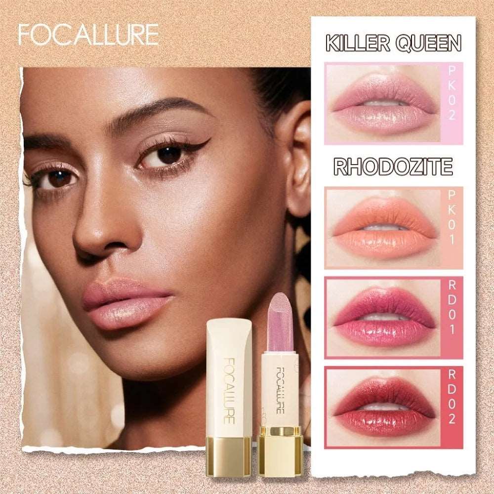 VAIRS beauty & care FOCALLURE Diamond Shiny Lipstick Moisturizing Long Lasting 13 Colors Lip Gloss Glitter Shimmer Lip Blam Lips Makeup Cosmetics