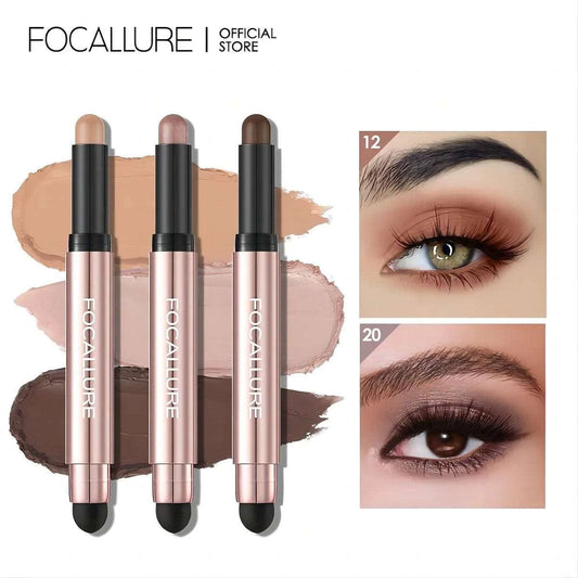 VAIRS beauty & care FOCALLURE Pearlescent Eyeshadow Pencil Stick Waterproof Lasting No Crease Highlighter Glitter Eye Shadow Liner Makeup Cosmetics