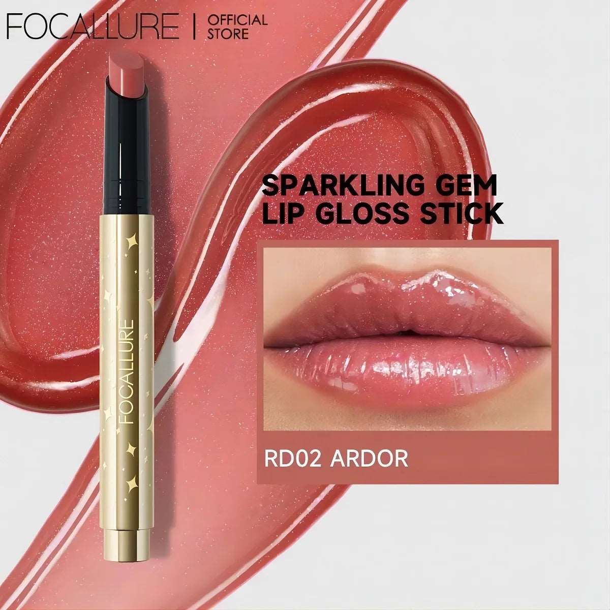 VAIRS beauty & care FOCALLURE Pearlescent Lip Gloss Stick Moisturizing Long Lasting Sexy Sparkling Lip Balm Shimmer Lipstick Pen Makeup Cosmetics