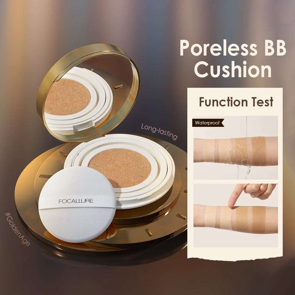 VAIRS beauty & care FOCALLURE Waterproof Matte Air Cushion Poreless BB＆CC Cream High Coverage Oil-control Soft Face Makeup Foundation Base Cosmetics