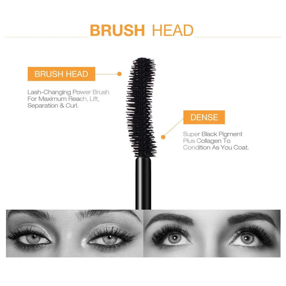 VAIRS beauty & care Macara9981 O.TWO.O 3D Mascara Lengthening Black Lash Eyelash Extension Eye Lashes Brush Beauty Makeup Long-wearing Gold Color Mascara